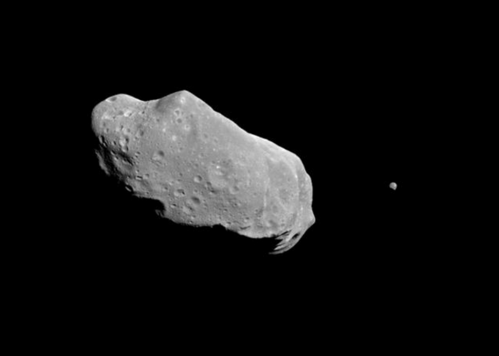 The moon’s craters were caused by asteroid impacts